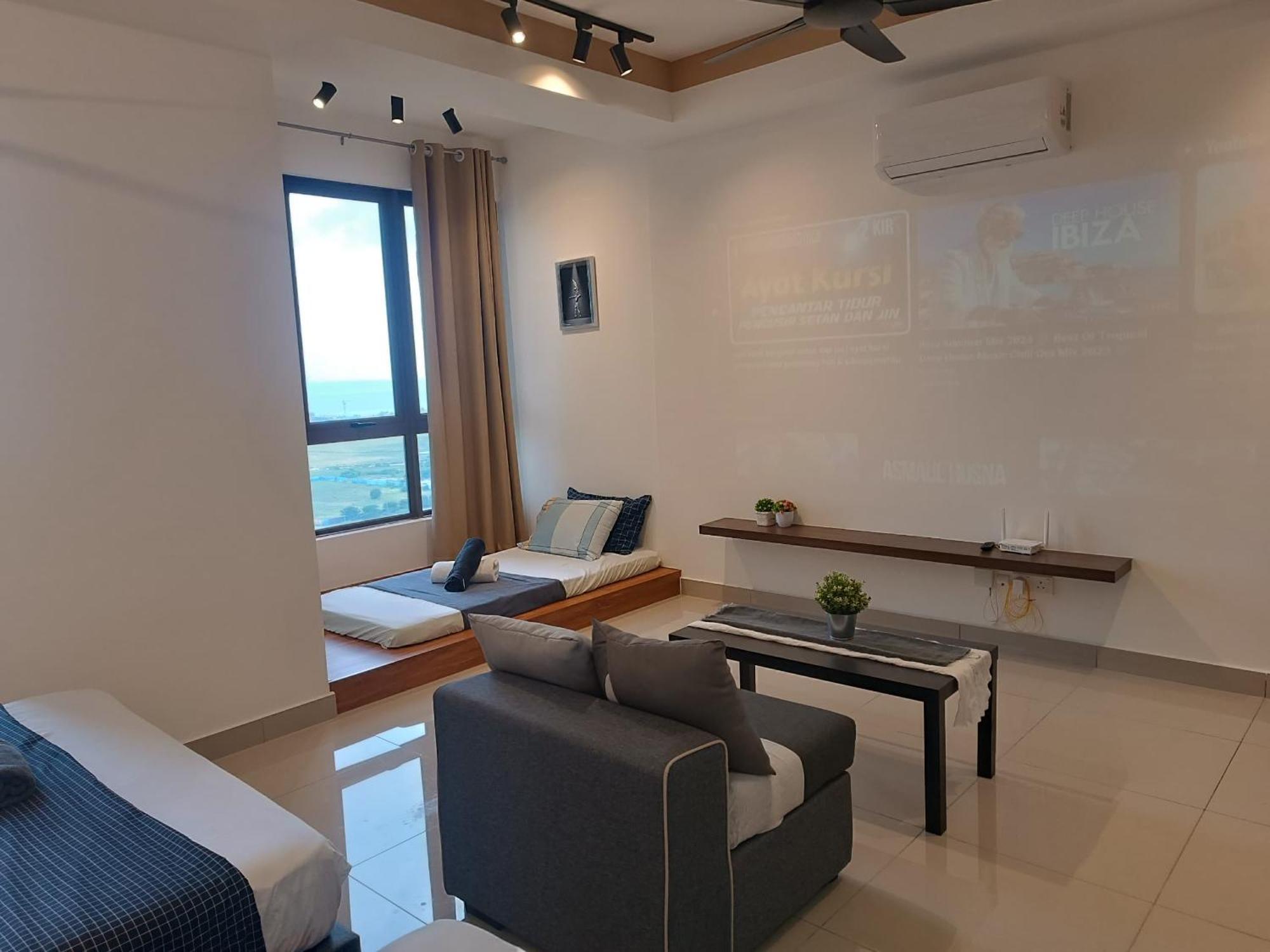 Apartment Bali Melaka Seaview Waterpark 2-5Pax 5Minjonker Projector